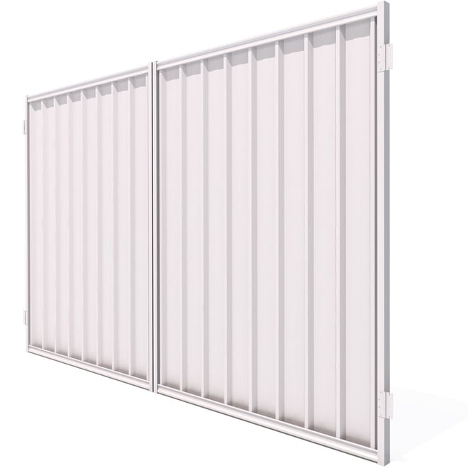 Good Neighbour® Superdek® Gate Premium .35 BMT Double 1.2m High Sheet: Beige, Frame: Beige