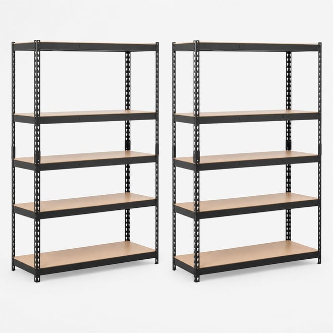 Boltless Black 5 Shelf Unit 1830 x 900 x 400mm Kit Bundle of 2