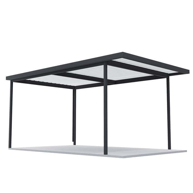 Sanctuary® Patio Kit N3 T3F 3.35 x 5.5m Gun Metal Grey / Off White