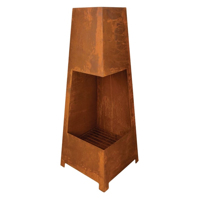 Tardis Square Rusted Fire Pit