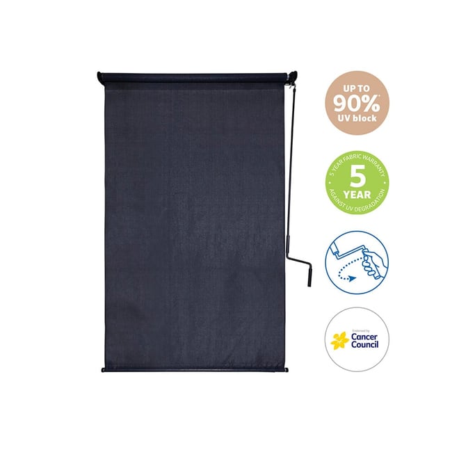 Coolaroo Outdoor Blind Crank Handle Graphite 1.5m x 2.4m