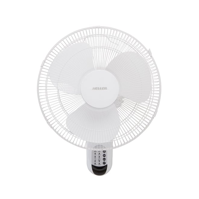 Heller White 3 Blade Wall Mounted Fan with Remote