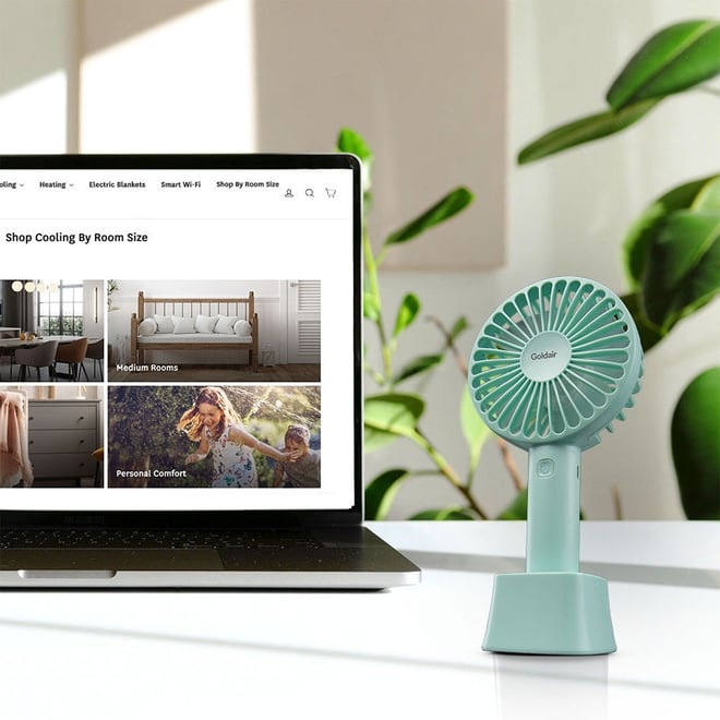 Goldair 10cm Handheld Fan - Teal