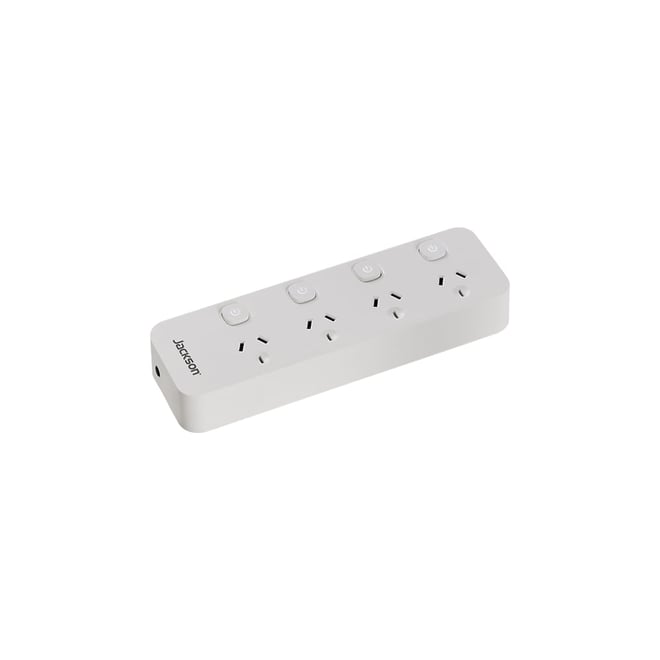 Jackson 4 Outlet Switched Powerboard Surge Protection - White