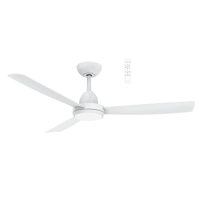 Zorro DC 1220mm DC Ceiling Fan With Remote Control + LED Light Matt White