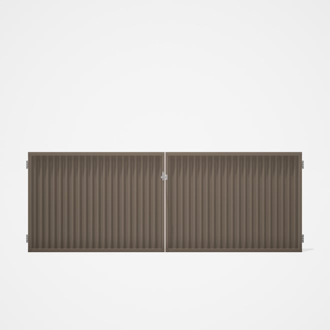 Good Neighbour® CGI Gate Premium .35 BMT Double 1.2m High Sheet: Beige, Frame: Beige