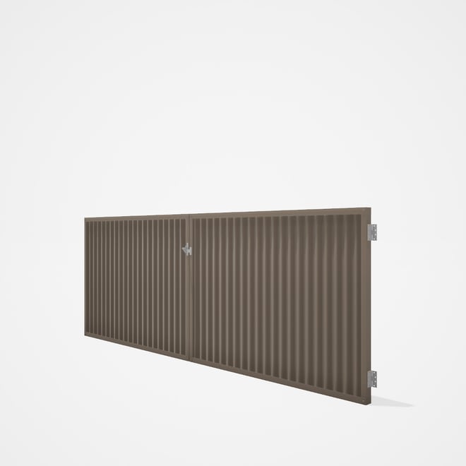 Good Neighbour® CGI Gate Premium .35 BMT Double 1.2m High Sheet: Beige, Frame: Beige