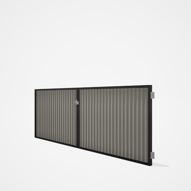 Good Neighbour® CGI Gate Premium .35 BMT Double 1.2m High Sheet: Birch, Frame: Ebony