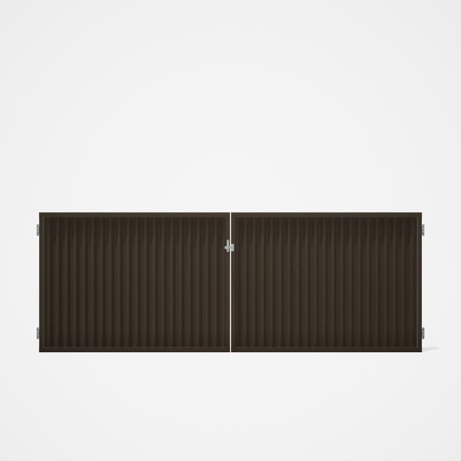 Good Neighbour® CGI Gate Premium .35 BMT Double 1.2m High Sheet: Banyan Brown, Frame: Banyan Brown