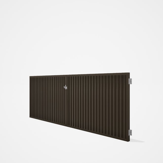 Good Neighbour® CGI Gate Premium .35 BMT Double 1.2m High Sheet: Banyan Brown, Frame: Banyan Brown