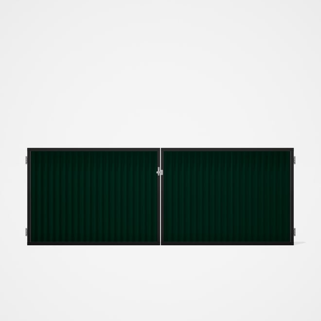 Good Neighbour® CGI Gate Premium .35 BMT Double 1.2m High Sheet: Caulfield Green, Frame: Ebony