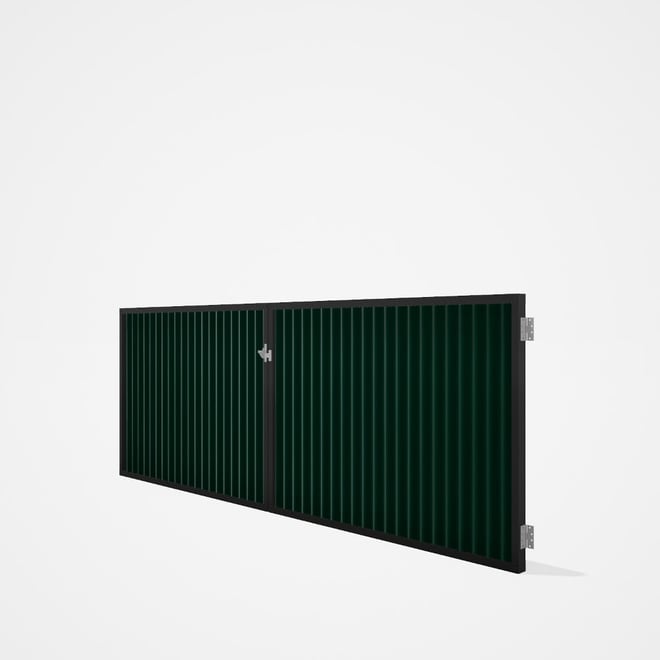 Good Neighbour® CGI Gate Premium .35 BMT Double 1.2m High Sheet: Caulfield Green, Frame: Ebony