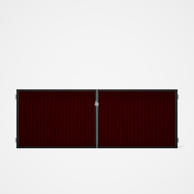 Good Neighbour® CGI Gate Premium .35 BMT Double 1.2m High Sheet: Heritage Red, Frame: Ebony