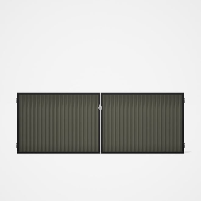 Good Neighbour® CGI Gate Premium .35 BMT Double 1.2m High Sheet: Marsh, Frame: Ebony