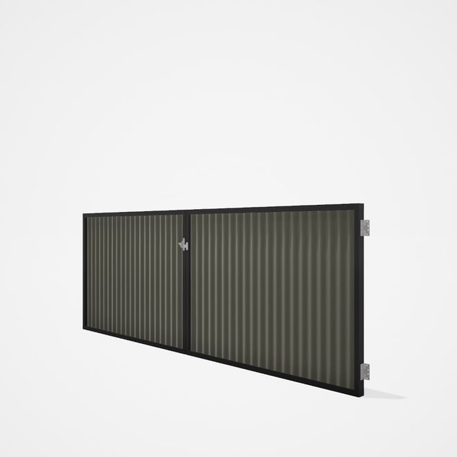 Good Neighbour® CGI Gate Premium .35 BMT Double 1.2m High Sheet: Marsh, Frame: Ebony