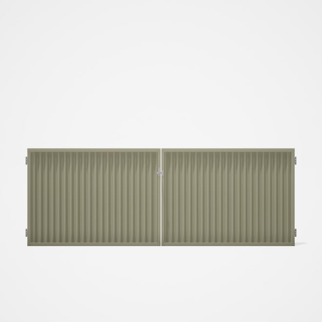 Good Neighbour® CGI Gate Premium .35 BMT Double 1.2m High Sheet: Moss Vale Sand, Frame: Moss Vale Sa