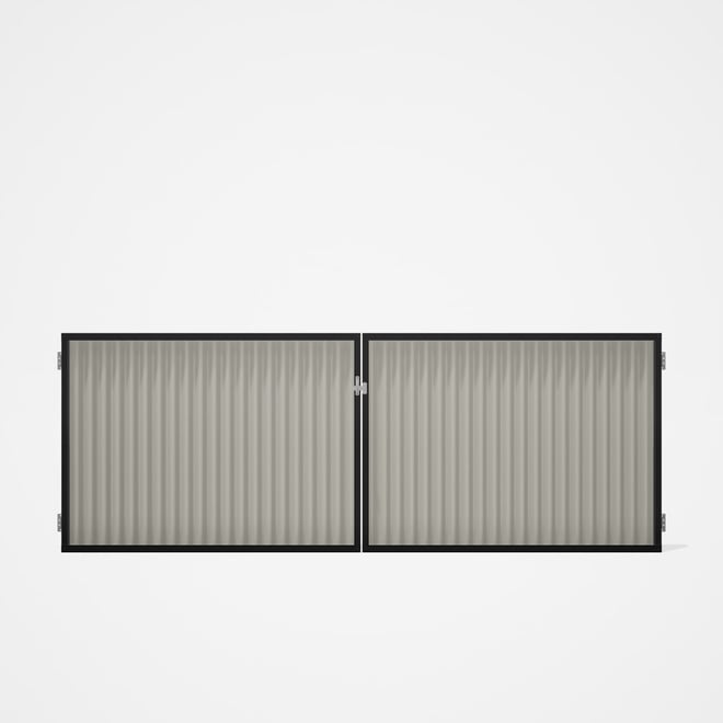 Good Neighbour® CGI Gate Premium .35 BMT Double 1.2m High Sheet: Off White, Frame: Ebony