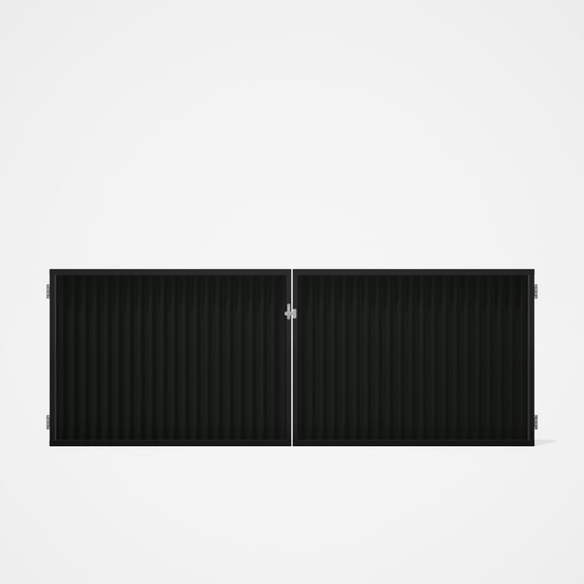 Good Neighbour® CGI Gate Premium .35 BMT Double 1.2m High Sheet: Slate Grey, Frame: Ebony