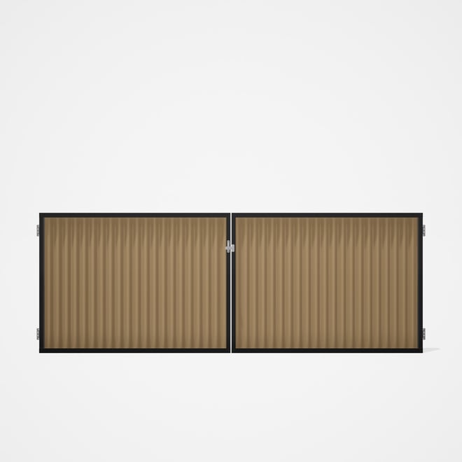 Good Neighbour® CGI Gate Premium .35 BMT Double 1.2m High Sheet: Wheat, Frame: Ebony