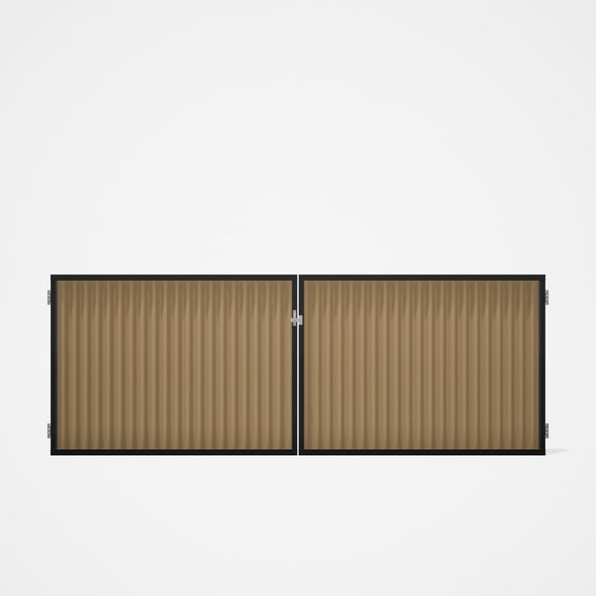 Good Neighbour® CGI Gate Premium .35 BMT Double 1.2m High Sheet: Wheat, Frame: Ebony