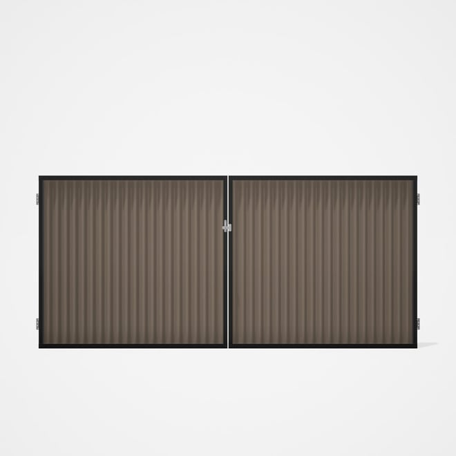 Good Neighbour® CGI Gate Premium .35 BMT Double 1.5m High Sheet: Beige, Frame: Ebony