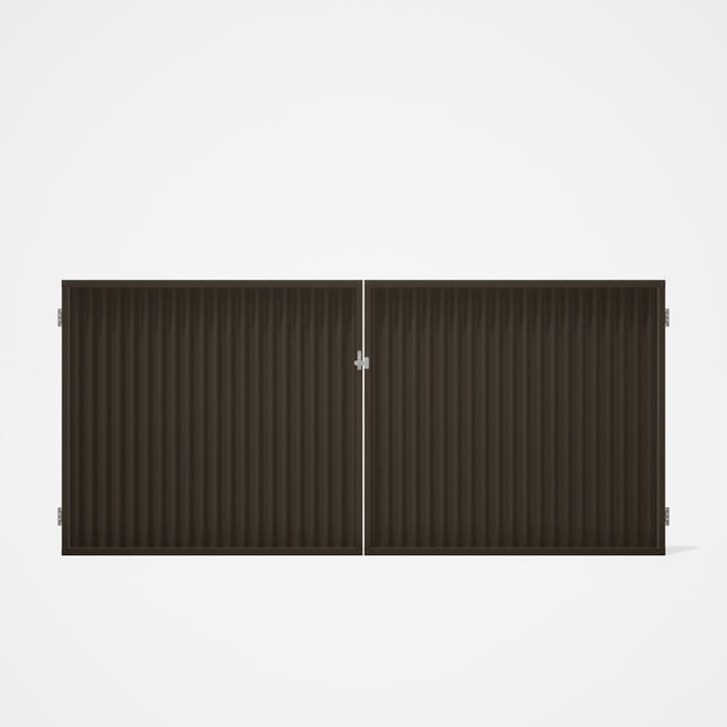 Good Neighbour® CGI Gate Premium .35 BMT Double 1.5m High Sheet: Banyan Brown, Frame: Banyan Brown