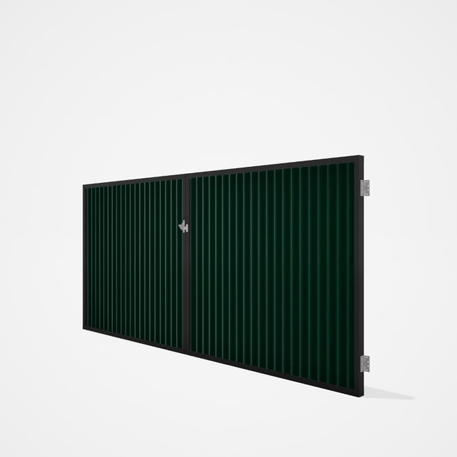 Good Neighbour® CGI Gate Premium .35 BMT Double 1.5m High Sheet: Caulfield Green, Frame: Ebony