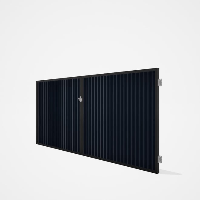 Good Neighbour® CGI Gate Premium .35 BMT Double 1.5m High Sheet: Dark Stone, Frame: Ebony