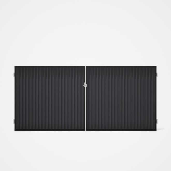 Good Neighbour® CGI Gate Premium .35 BMT Double 1.5m High Sheet: Granite, Frame: Ebony