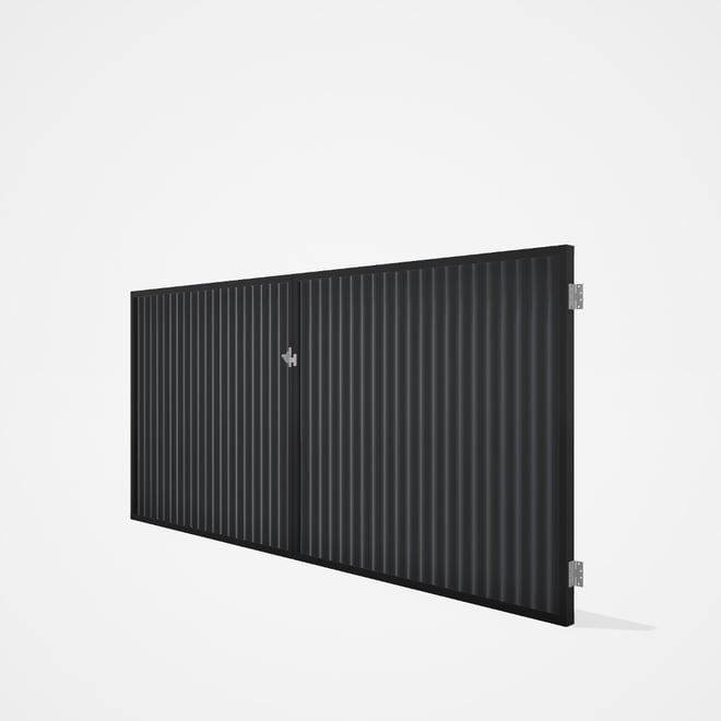 Good Neighbour® CGI Gate Premium .35 BMT Double 1.5m High Sheet: Granite, Frame: Ebony
