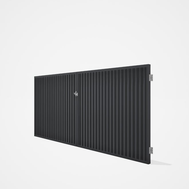 Good Neighbour® CGI Gate Premium .35 BMT Double 1.5m High Sheet: Granite, Frame: Granite