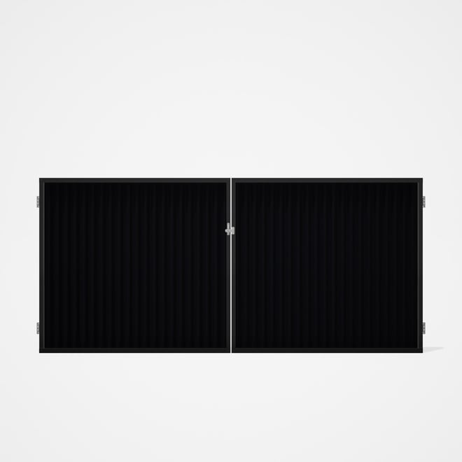 Good Neighbour® CGI Gate Premium .35 BMT Double 1.5m High Sheet: Gun Metal Grey, Frame: Ebony