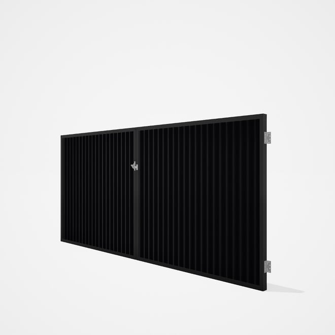 Good Neighbour® CGI Gate Premium .35 BMT Double 1.5m High Sheet: Gun Metal Grey, Frame: Ebony