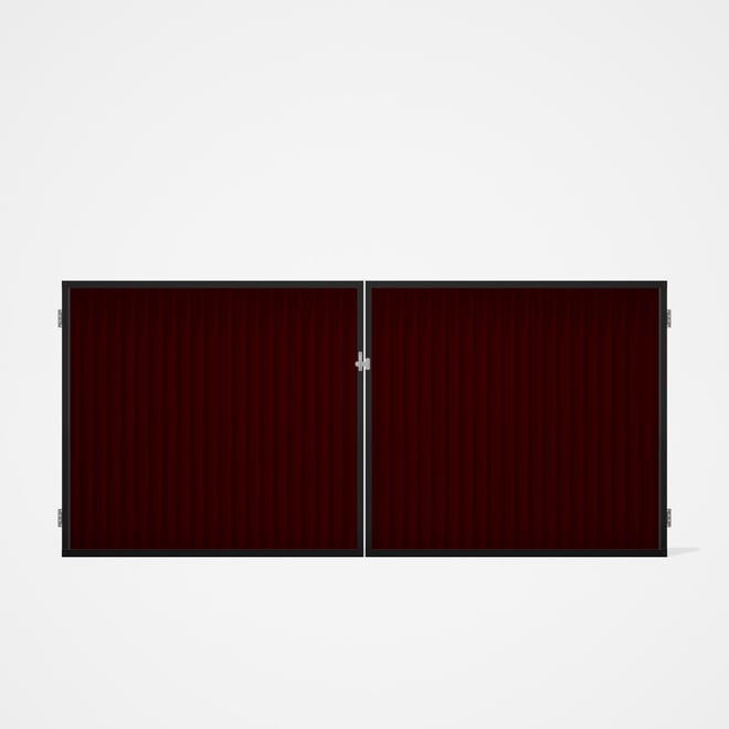 Good Neighbour® CGI Gate Premium .35 BMT Double 1.5m High Sheet: Heritage Red, Frame: Ebony