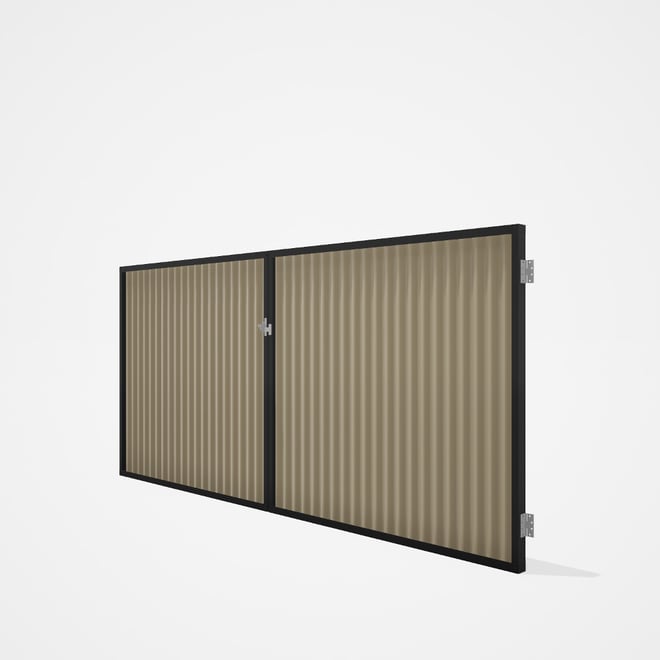 Good Neighbour® CGI Gate Premium .35 BMT Double 1.5m High Sheet: Merino, Frame: Ebony