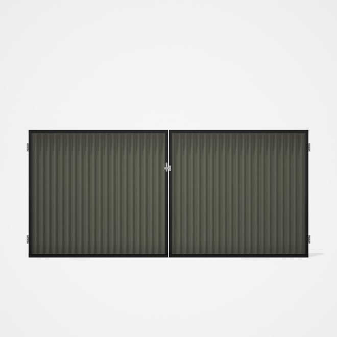 Good Neighbour® CGI Gate Premium .35 BMT Double 1.5m High Sheet: Marsh, Frame: Ebony