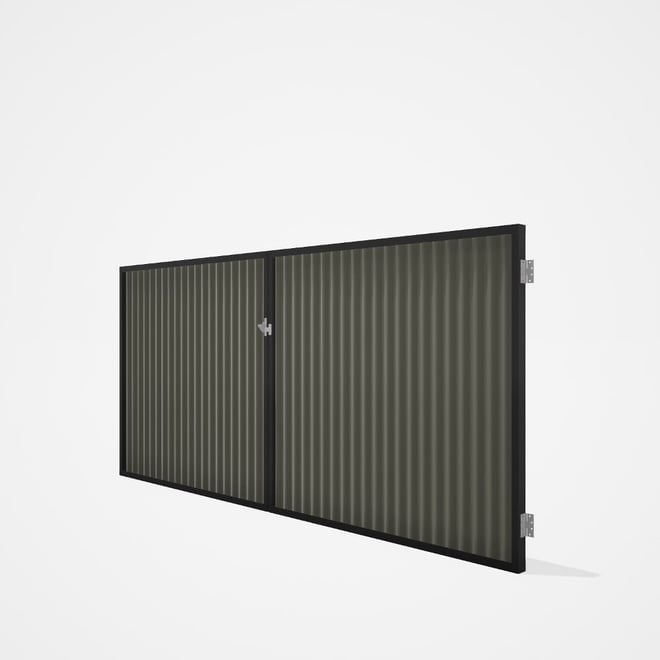 Good Neighbour® CGI Gate Premium .35 BMT Double 1.5m High Sheet: Marsh, Frame: Ebony