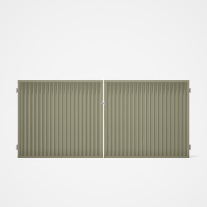 Good Neighbour® CGI Gate Premium .35 BMT Double 1.5m High Sheet: Moss Vale Sand, Frame: Moss Vale Sa