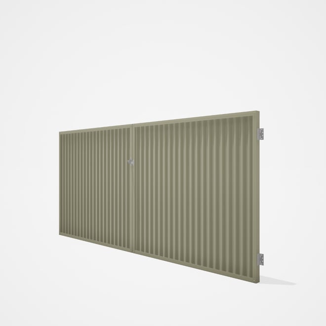 Good Neighbour® CGI Gate Premium .35 BMT Double 1.5m High Sheet: Moss Vale Sand, Frame: Moss Vale Sa