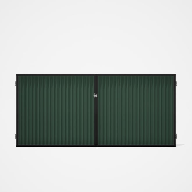 Good Neighbour® CGI Gate Premium .35 BMT Double 1.5m High Sheet: Rivergum, Frame: Ebony