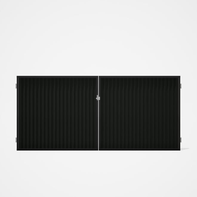 Good Neighbour® CGI Gate Premium .35 BMT Double 1.5m High Sheet: Slate Grey, Frame: Ebony