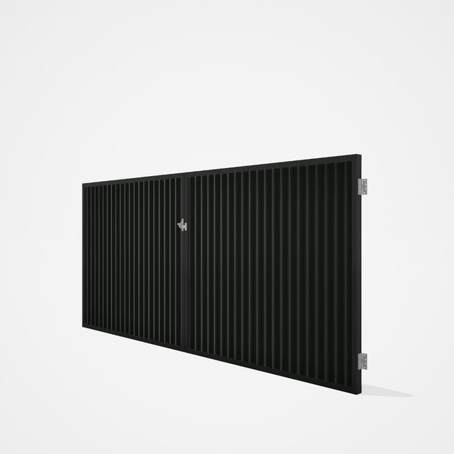 Good Neighbour® CGI Gate Premium .35 BMT Double 1.5m High Sheet: Slate Grey, Frame: Ebony