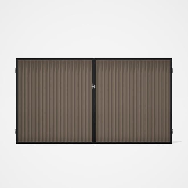Good Neighbour® CGI Gate Premium .35 BMT Double 1.8m High Sheet: Beige, Frame: Ebony