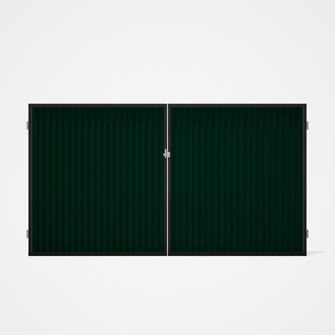 Good Neighbour® CGI Gate Premium .35 BMT Double 1.8m High Sheet: Caulfield Green, Frame: Ebony