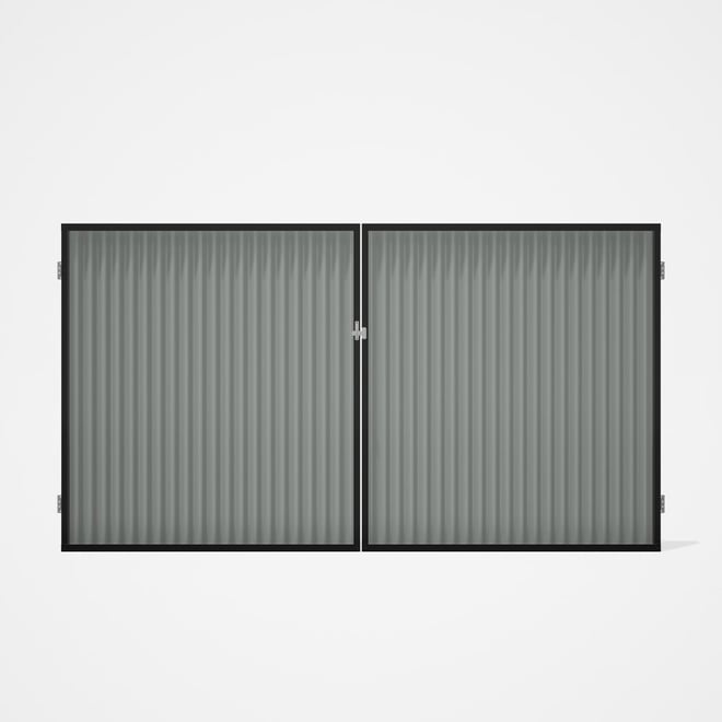 Good Neighbour® CGI Gate Premium .35 BMT Double 1.8m High Sheet: Gull Grey, Frame: Ebony