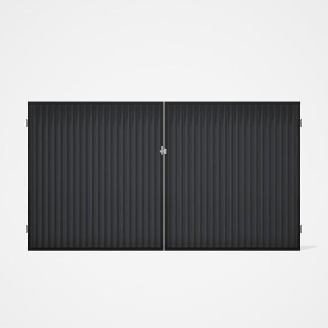 Good Neighbour® CGI Gate Premium .35 BMT Double 1.8m High Sheet: Granite, Frame: Ebony