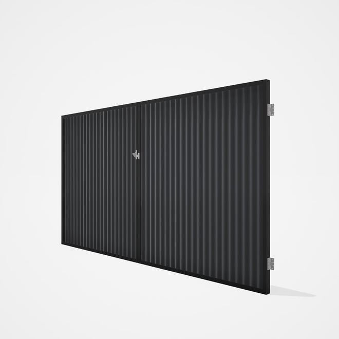 Good Neighbour® CGI Gate Premium .35 BMT Double 1.8m High Sheet: Granite, Frame: Ebony