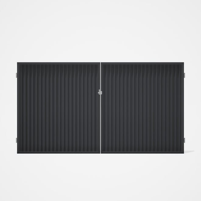 Good Neighbour® CGI Gate Premium .35 BMT Double 1.8m High Sheet: Granite, Frame: Granite