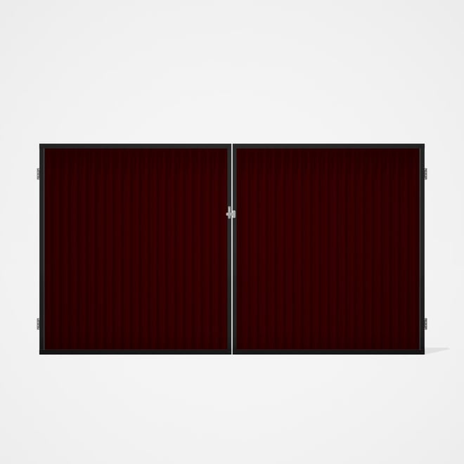 Good Neighbour® CGI Gate Premium .35 BMT Double 1.8m High Sheet: Heritage Red, Frame: Ebony