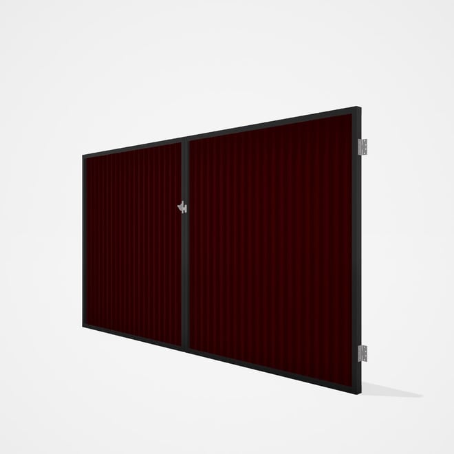 Good Neighbour® CGI Gate Premium .35 BMT Double 1.8m High Sheet: Heritage Red, Frame: Ebony